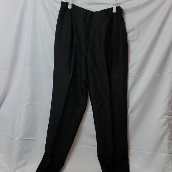 EDDIE BAUER/SLIM TROUSER TALL, NEW, BLACK SIZE 14, WOMEN'S, LINEN - Picture 2 of 12